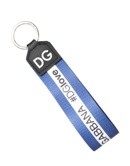 Vit Blå Logotyp Polyester PVC Nyckelring Nyckelcharm - Image 3