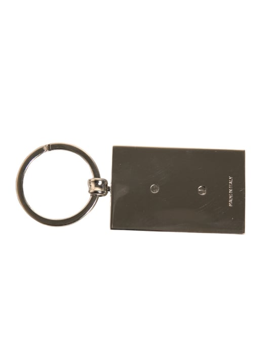 Dolce & Gabbana Zwart leren logo metalen ring sleutelhanger sleutelring - Image 3