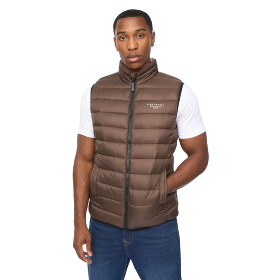 Crosshatch Heren Gattering MVE Gewatteerd Gilet (Bruin) - Image 1