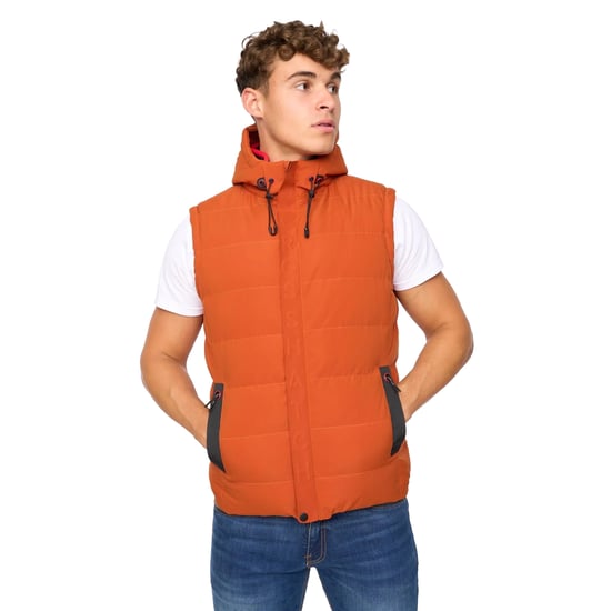 Crosshatch Heren Kampleys Geprofileerd Gevoerd Gilet (Verbrand Oranje) - Image 1