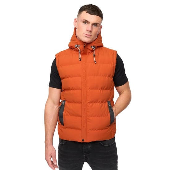 Crosshatch Heren Kampleys Geprofileerd Gevoerd Gilet (Verbrand Oranje) - Image 3