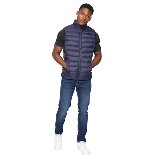 Crosshatch Heren Gattering Gewatteerde Gilet (Navy) - Image 3