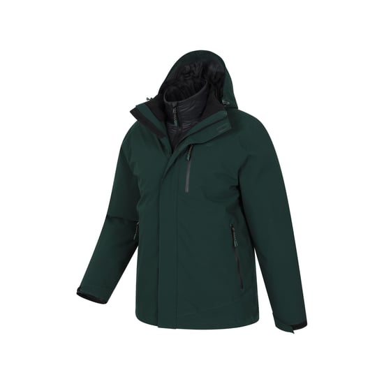 Mountain Warehouse Herr Sycamore 3 i 1 Vattentät Jacka (Mörkgrön) - Image 4