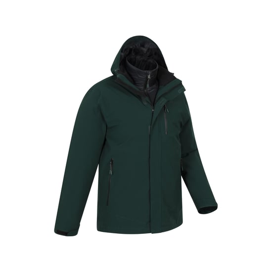 Mountain Warehouse Herr Sycamore 3 i 1 Vattentät Jacka (Mörkgrön) - Image 5