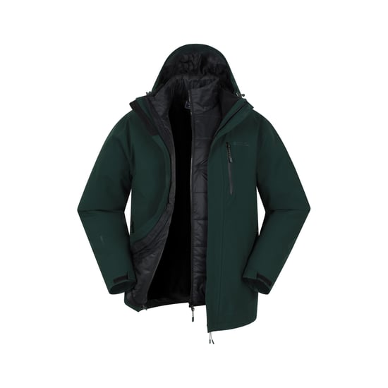 Mountain Warehouse Herr Sycamore 3 i 1 Vattentät Jacka (Mörkgrön) - Image 6