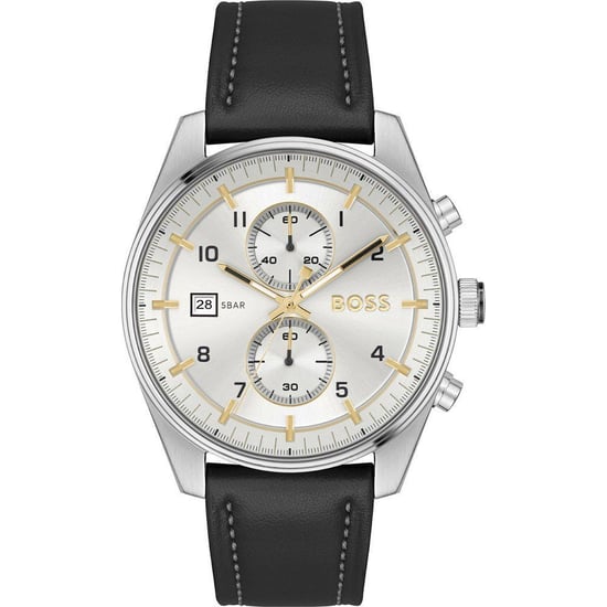 Black Leather Dress Watch - Image 1
