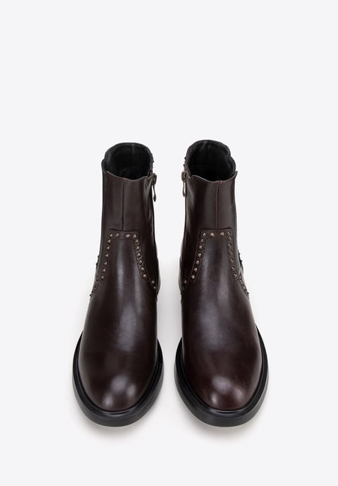Wittchen Dames Leren Chelsea Boots met Decoratieve Klinknagels Bruin Natuurlijk Leer - Image 2