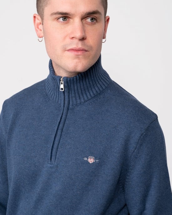 GANT Mens Casual Cotton Half Zip Jumper - Image 2