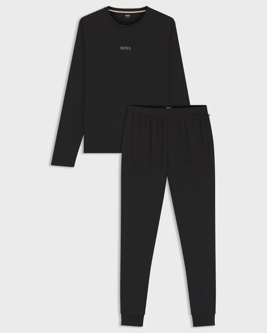 Lang Pyjama Set in Zwart - Image 4