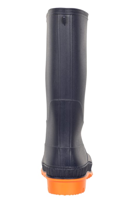 Kids Plain Wellies PVC Outer Deep Lugs Waterproof Outdoors Rain Boots Orange - Image 3