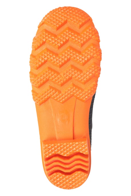 Kids Plain Wellies PVC Outer Deep Lugs Waterproof Outdoors Rain Boots Orange - Image 5
