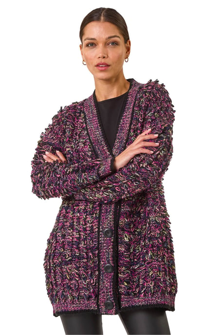 Loop Knit Button Cardigan - Image 1