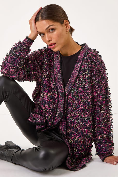 Loop Knit Button Cardigan - Image 3