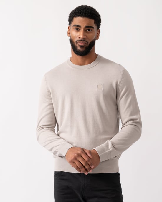 Kanovano Crew Neck Jumper in Light Grey - Image 1