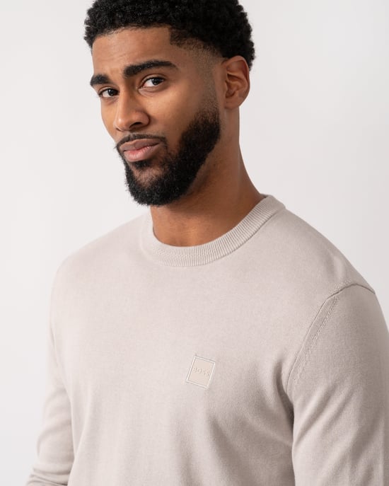 Kanovano Crew Neck Jumper in Light Grey - Image 4
