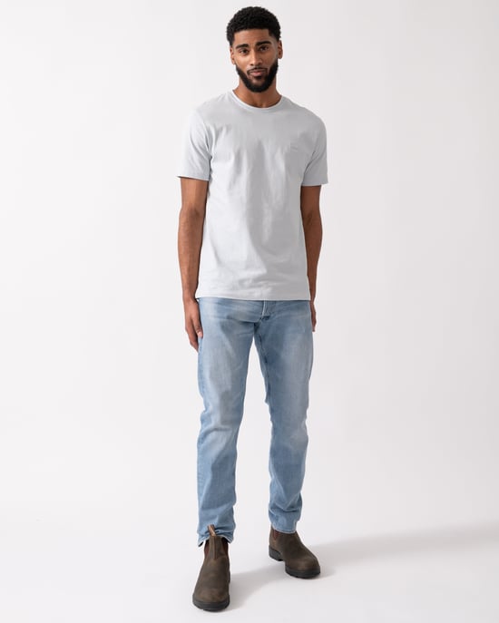 Tales With Logo Patch T-shirt in Light Grey - Image 3