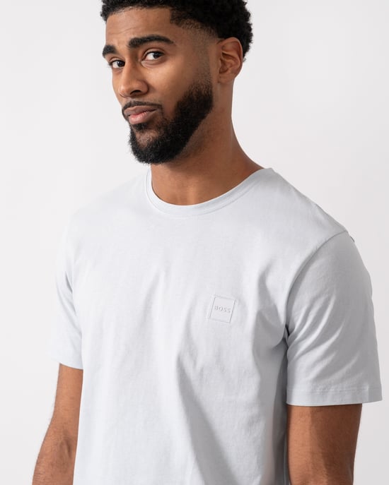 Tales With Logo Patch T-shirt in Light Grey - Image 4