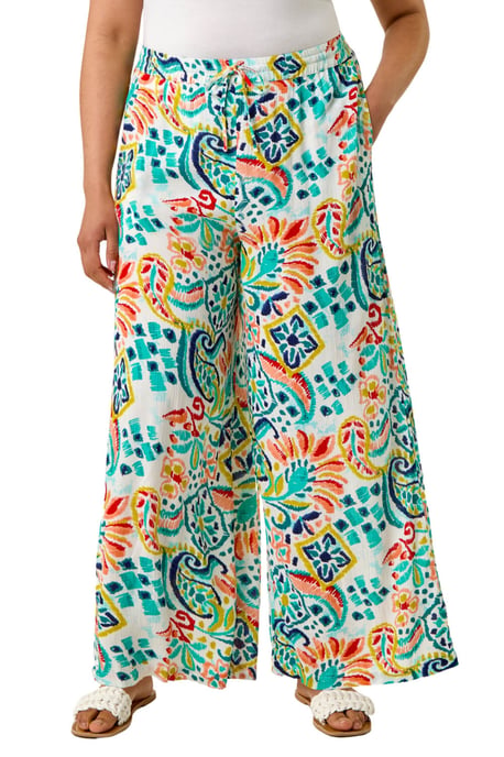 Curve Abstract Print Trousers - Image 1