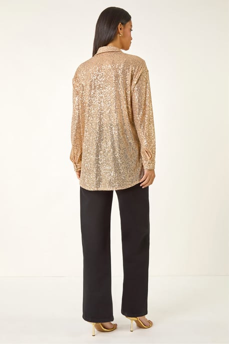 Sequin Button Through Blouse - Image 3