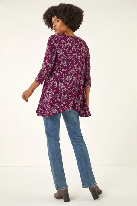 Floral Hanky Hem Tunic Top - Image 4