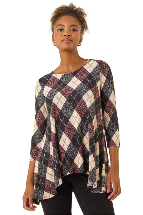 Jacquard Stretch Tunic Top - Image 1