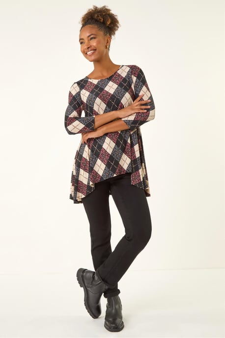 Jacquard Stretch Tunic Top - Image 2