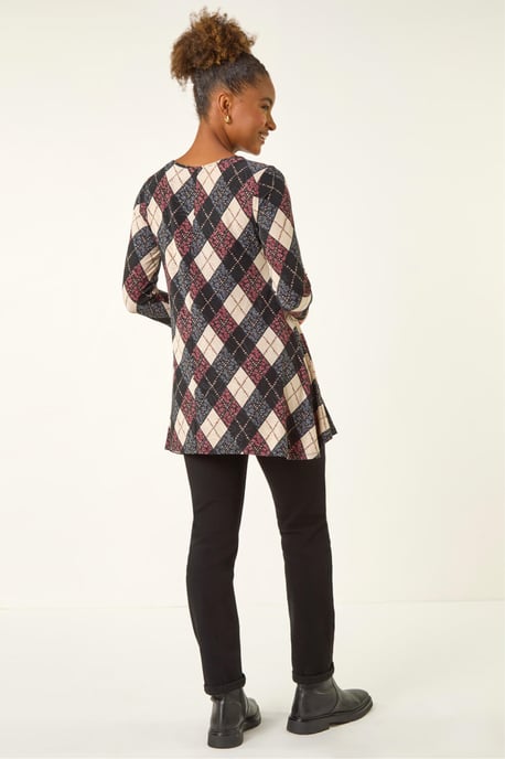 Jacquard Stretch Tunic Top - Image 3