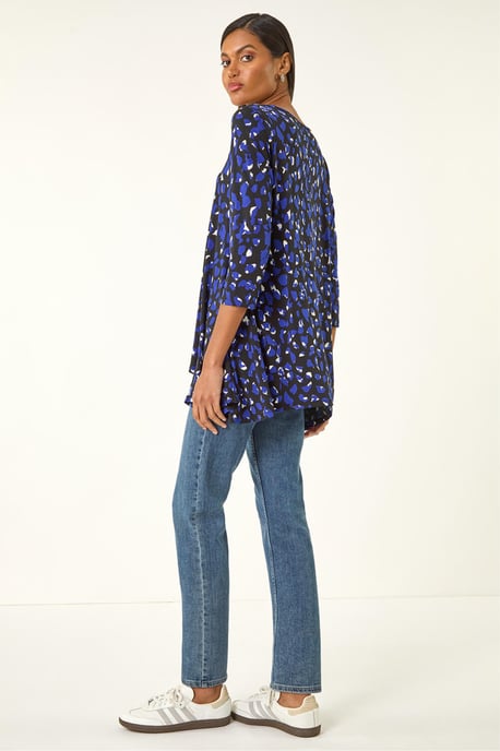 Speckled Print Stretch Tunic Top - Image 3