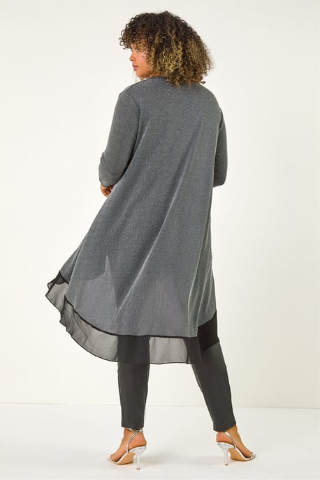 Curve Glitter Chiffon Hem Tunic Top - Image 3
