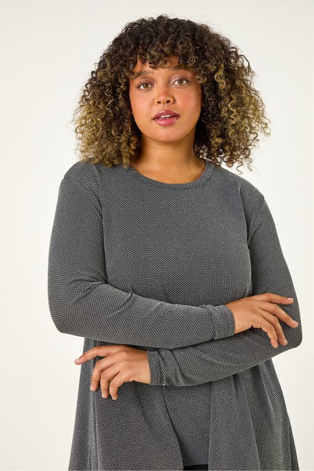 Curve Glitter Chiffon Hem Tunic Top - Image 4
