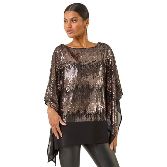Ombre Sequin Mesh Chiffon Top - Image 1
