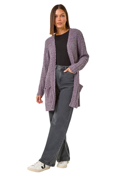 Popcorn Textured Longline Cardigan - Image 2
