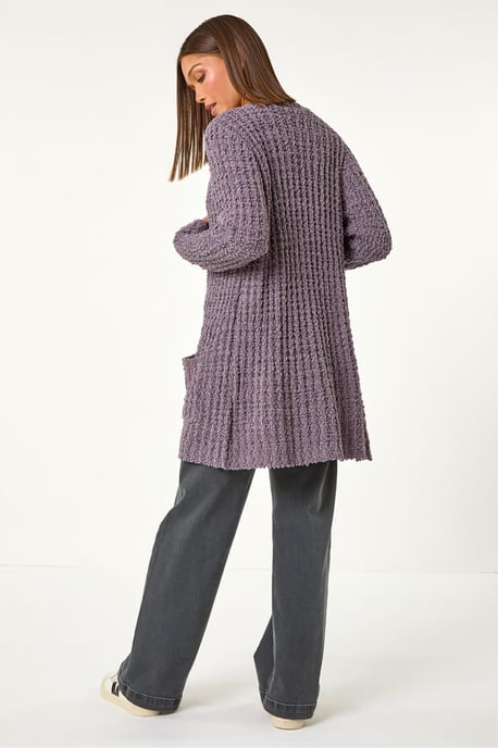 Popcorn Textured Longline Cardigan - Image 4
