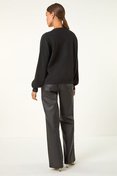 Bow Embellished Knit Cardigan - Image 4