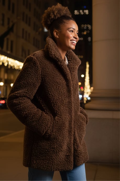 Curly Soft Borg Coat - Image 3