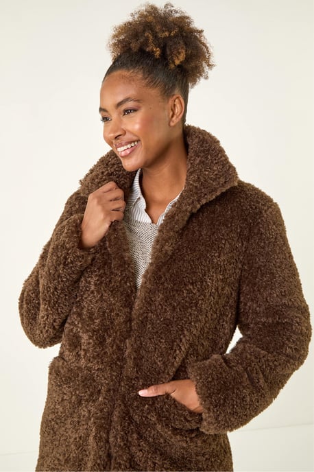 Curly Soft Borg Coat - Image 4
