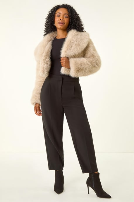 Petite Cropped Fur Coat - Image 3