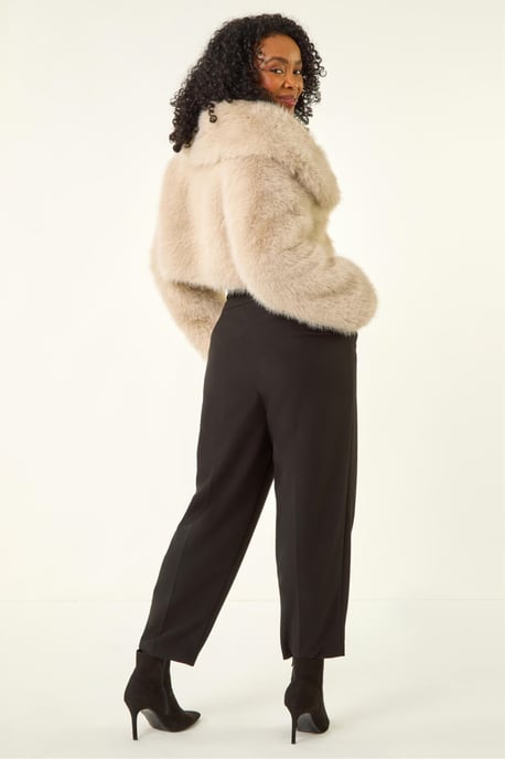 Petite Cropped Fur Coat - Image 4