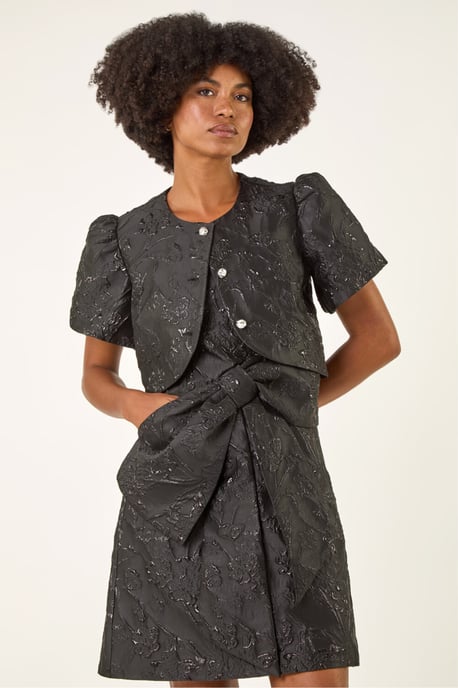 Brocade Puff Sleeve Jacket - Image 2