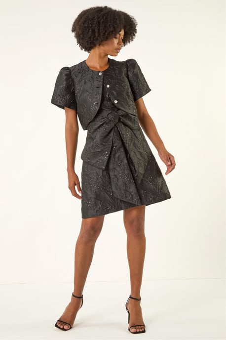 Brocade Puff Sleeve Jacket - Image 4
