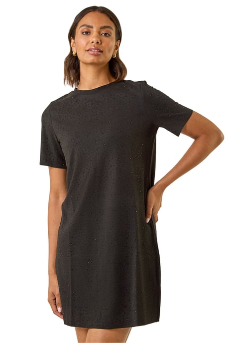 Embellished Shift Stretch Dress - Image 1