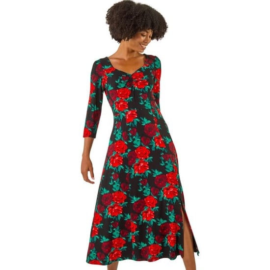 Rose Ruched Midi Dress - Image 1