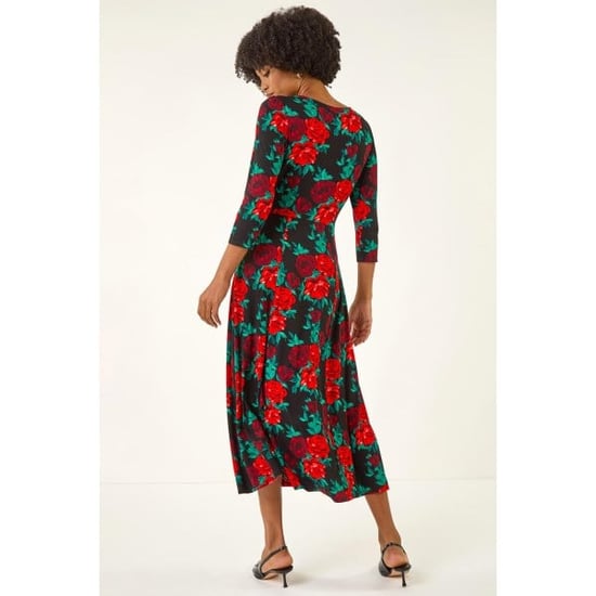 Rose Ruched Midi Dress - Image 4