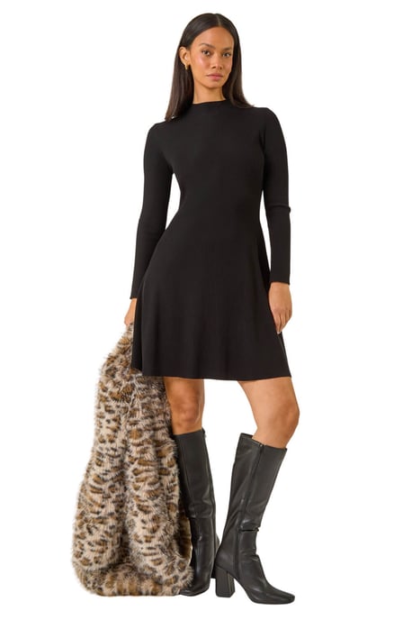 Ribbed Skater Jumper Dress - Image 2