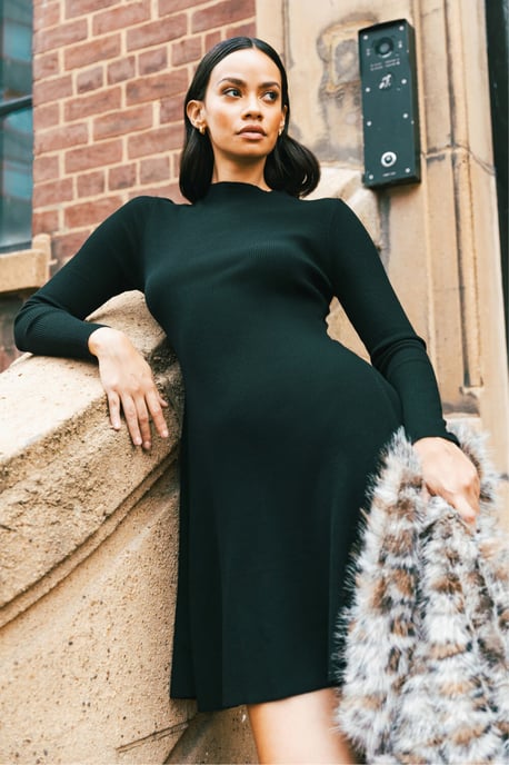 Ribbed Skater Jumper Dress - Image 3
