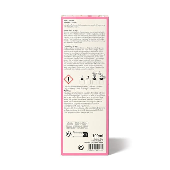 Hello Kitty Bakery Raspberry Donut Reed Diffuser 100ml - Image 4