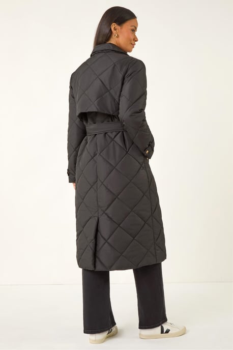 Chevron Wrap Quilted Puffer Coat - Image 4