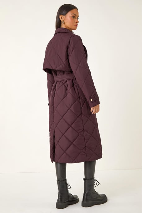 Chevron Wrap Quilted Puffer Coat - Image 4