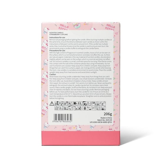 Hello Kitty Bakery Strawberry Cupcake Scented Candle 206g - Image 5
