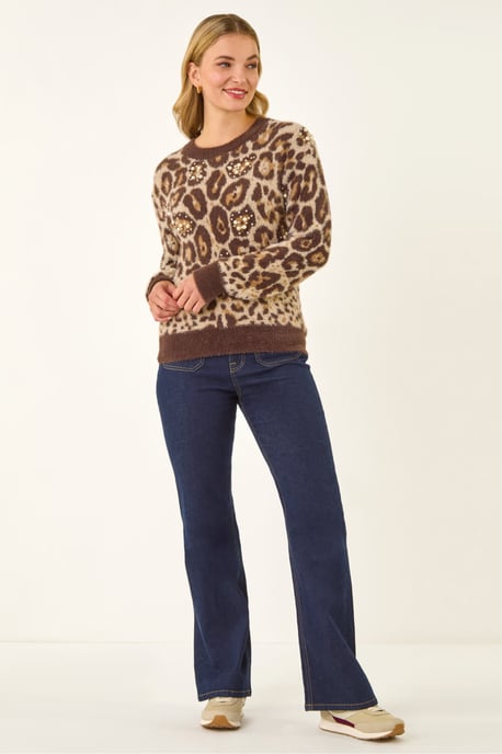 Embellished Animal Print Knit Jumper - Image 3